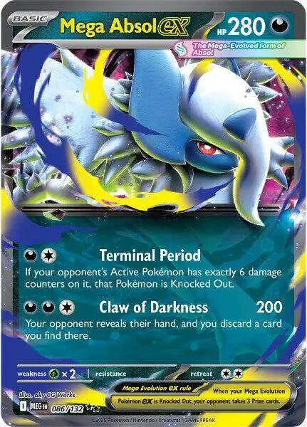 Pokemon Trading Card Game ME01: Mega Evolution Double Rare Mega Absol ex #86