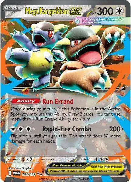 Pokemon Trading Card Game ME01: Mega Evolution Double Rare Mega Kangaskhan ex #104