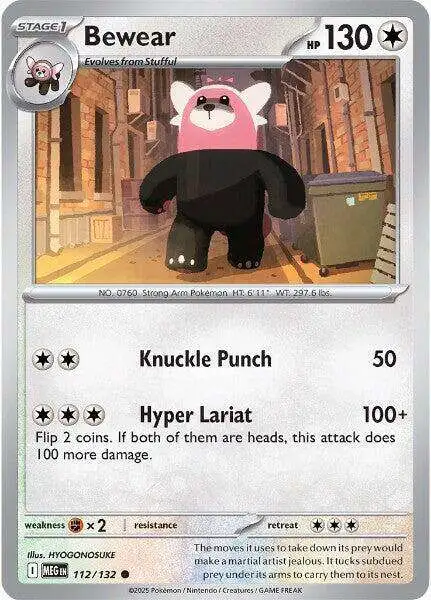 Pokemon Trading Card Game ME01: Mega Evolution Common Bewear #112