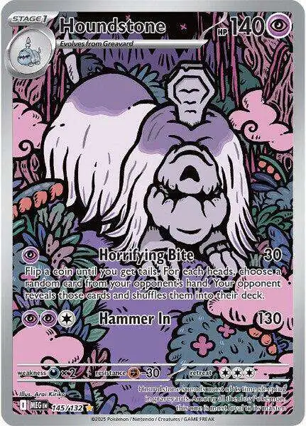Pokemon Trading Card Game ME01: Mega Evolution Illustration Rare Houndstone #145