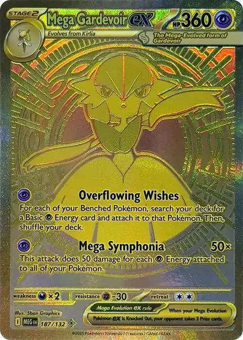 Pokemon Trading Card Game ME01: Mega Evolution Mega Hyper Rare Mega Gardevoir ex #187
