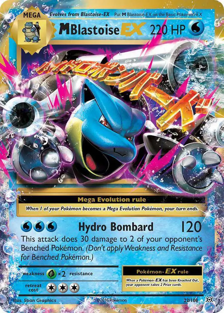 Pokemon X Y Evolutions Single Card Ultra Rare M Blastoise EX 22
