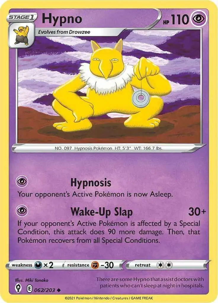 Pokemon Trading Card Game Sword & Shield Evolving Skies Uncommon Hypno #62