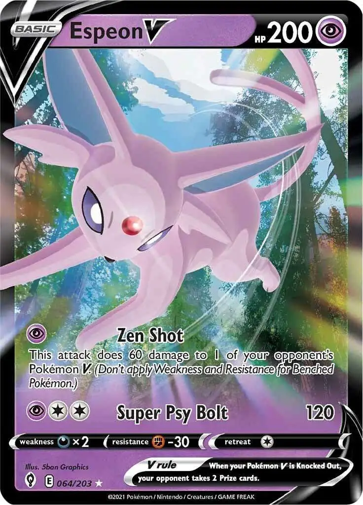 Pokemon Trading Card Game Sword & Shield Evolving Skies Ultra Rare Espeon V #64