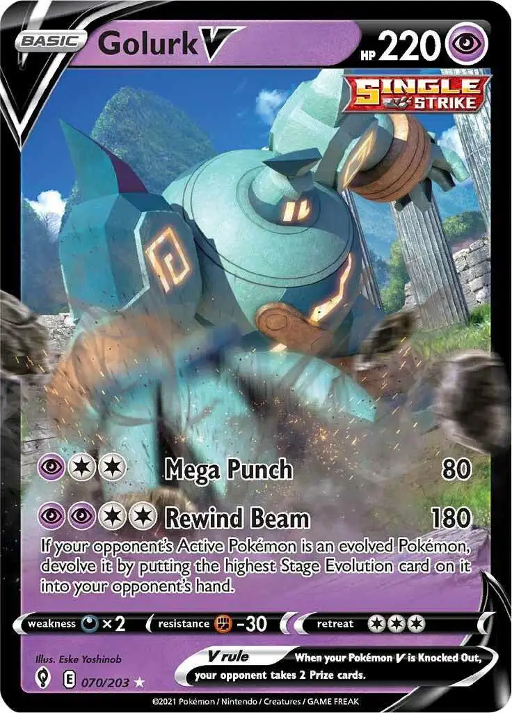 Pokemon Trading Card Game Sword & Shield Evolving Skies Ultra Rare Golurk V #70