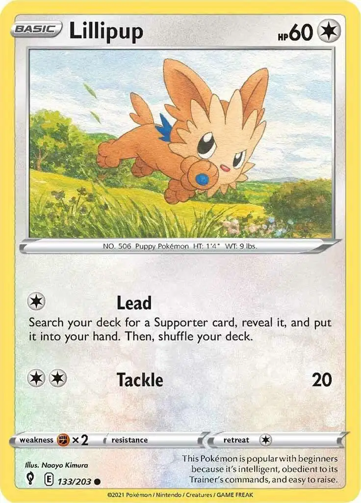 Pokemon Trading Card Game Sword & Shield Evolving Skies Common Lillipup #133