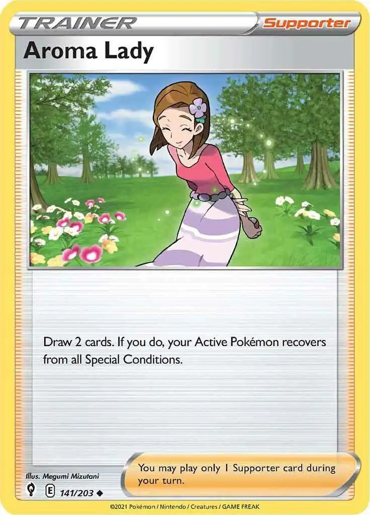 Pokemon Trading Card Game Sword & Shield Evolving Skies Uncommon Aroma Lady #141