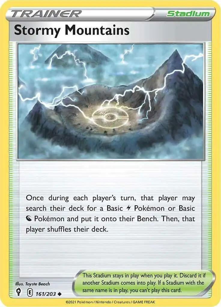 Pokemon Trading Card Game Sword & Shield Evolving Skies Uncommon Stormy Mountains #161