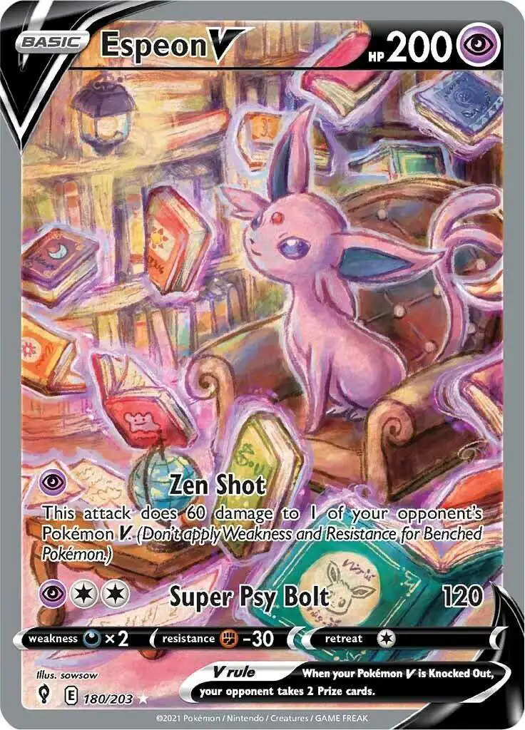 Pokemon Trading Card Game Sword & Shield Evolving Skies Ultra Rare Espeon V #180