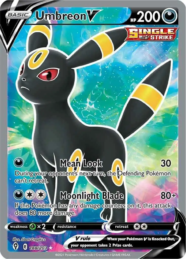 Pokemon Trading Card Game Sword & Shield Evolving Skies Ultra Rare Umbreon V #188