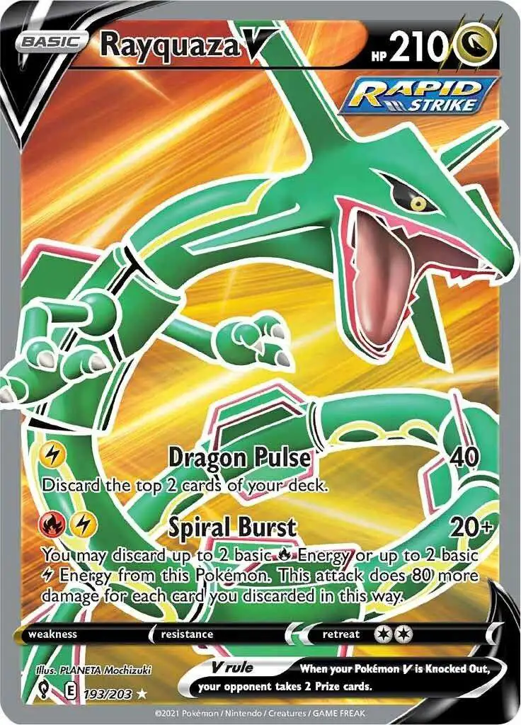 Pokemon Trading Card Game Sword & Shield Evolving Skies Ultra Rare Rayquaza V #193