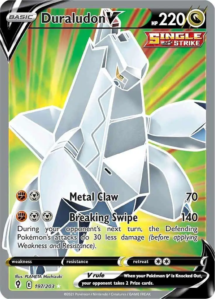 Pokemon Trading Card Game Sword & Shield Evolving Skies Ultra Rare Duraludon V #197