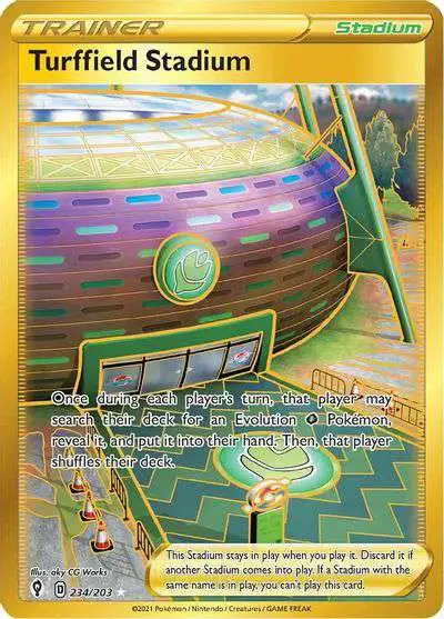 Pokemon Trading Card Game Sword & Shield Evolving Skies Secret Rare Turffield Stadium #234