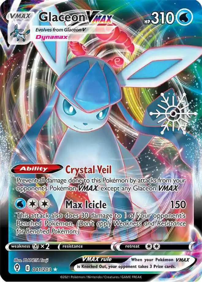 Pokemon Trading Card Game Sword & Shield Evolving Skies Ultra Rare Glaceon VMAX #41 [Holiday Calendar]