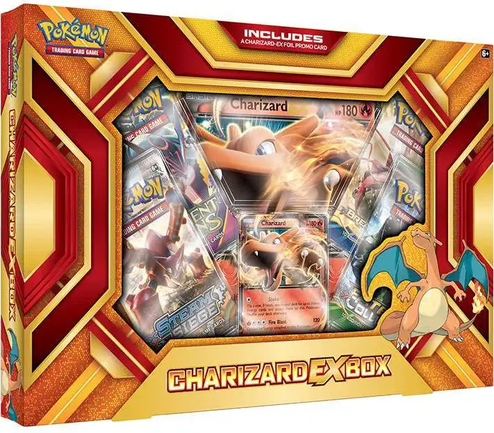 Pokemon XY Charizard EX (Fire Blast) Box [4 Booster Packs, Promo Card & Oversize Card, Damaged Package]