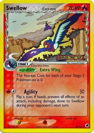 Pokemon EX Dragon Frontiers Reverse Holo Swellow (Delta Species) #40