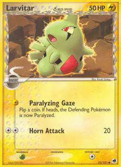 Pokemon EX Dragon Frontiers Common Larvitar (Delta Species) #52 [Lightly Played]