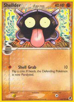 Pokemon EX Dragon Frontiers Common Shellder (Delta Species) #63 [Lightly Played]