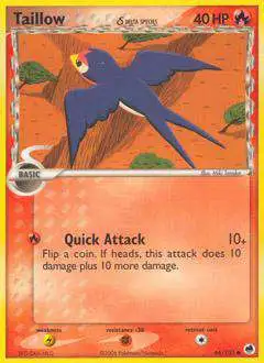 Pokemon EX Dragon Frontiers Common Taillow (Delta Species) #66 [Lightly Played]