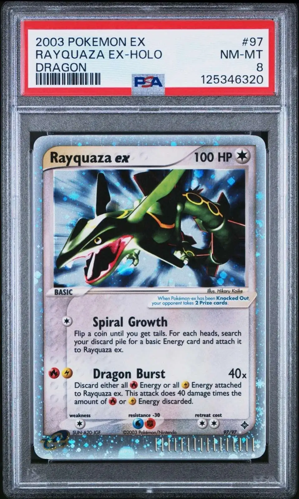 Pokemon Trading Card Game EX Dragon Ultra Rare Rayquaza ex #97 [PSA 8]