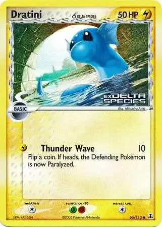 Pokemon EX Delta Species Reverse Holo Dratini #66 [Delta Species]