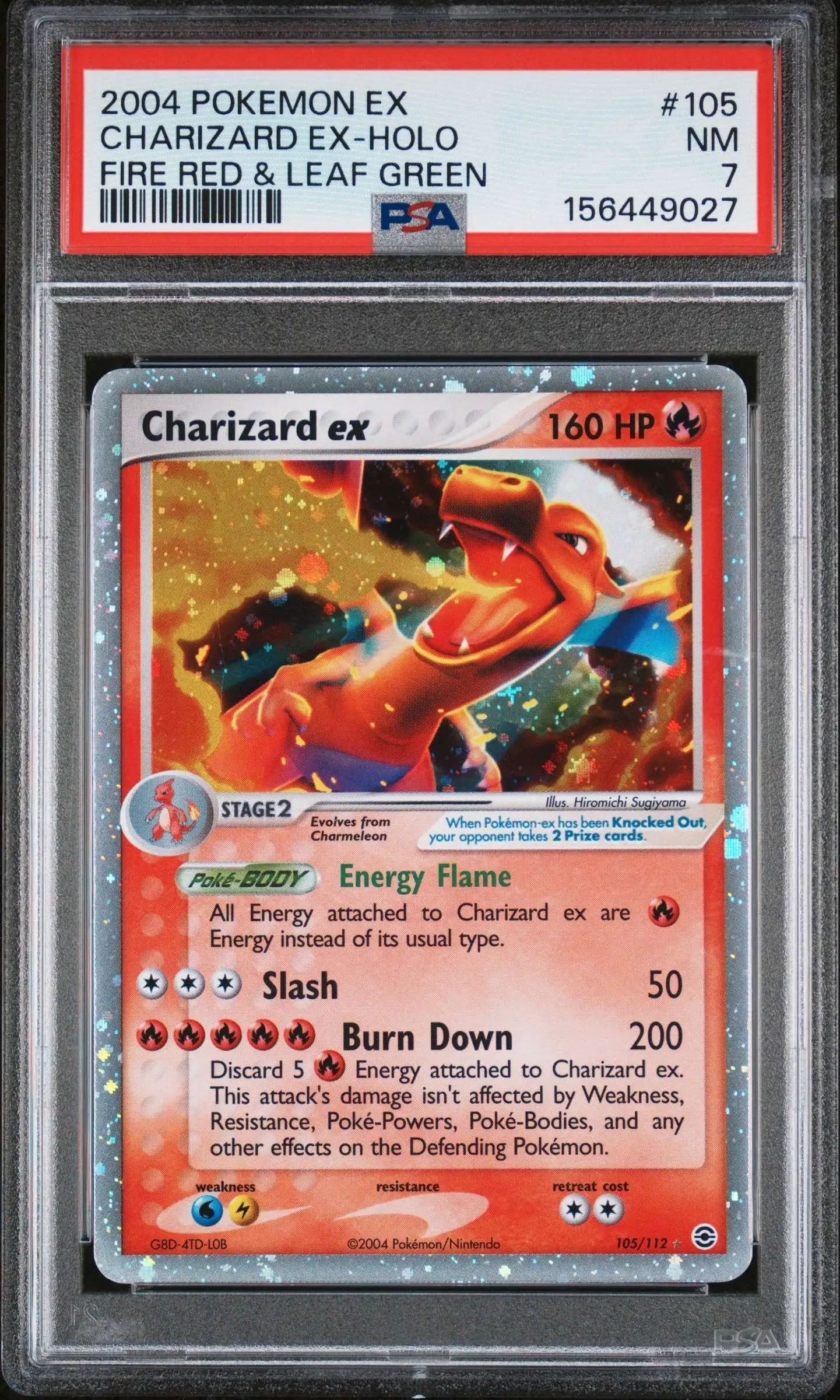 Pokemon Fire Red & Leaf Green Ultra Rare Charizard ex #105 [PSA 7]