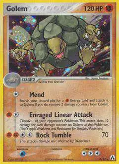 Pokemon EX Legend Maker Holo Rare Golem #6 [Damage]
