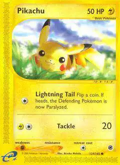 Pokemon Expedition Base Set Common Pikachu #124