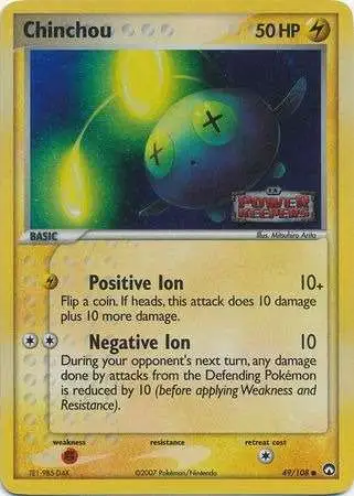 Pokemon EX Power Keepers Holo Rare Chinchou #49 [Reverse Holofoil]
