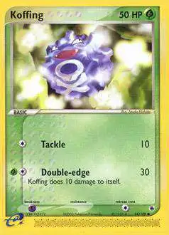 Pokemon EX Ruby & Sapphire Common Koffing #54 [Heavily Played]