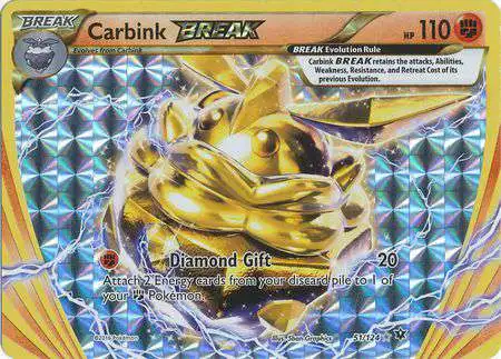 Pokemon Trading Card Game XY Fates Collide Rare BREAK Carbink BREAK #51 [Lightly Played]