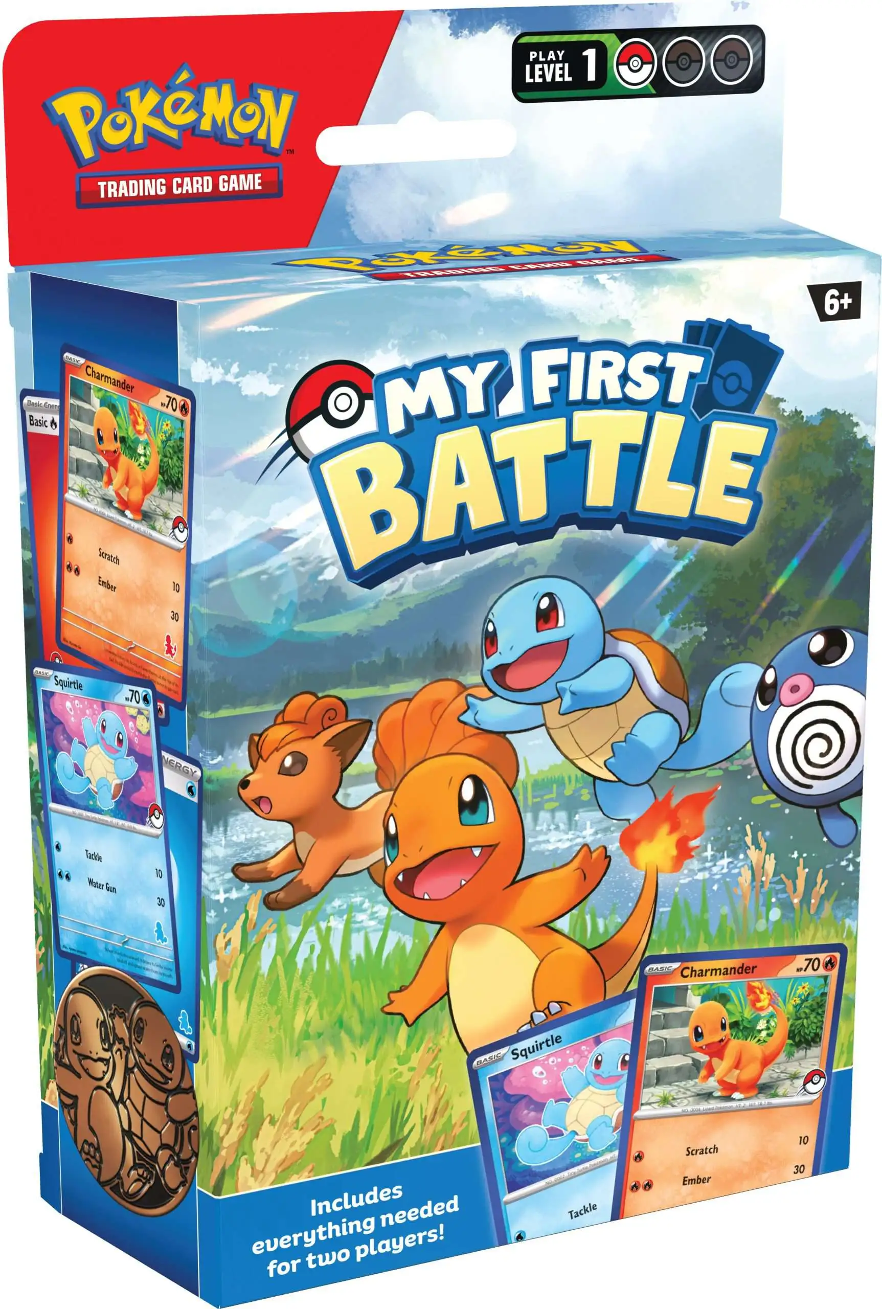 Pokemon My First Battle Charmander, Vulpix, Squirtle & Poliwag Mini Starter Deck Set [2x Mini 17-Card Decks, 2 Playmats, Coin & More]