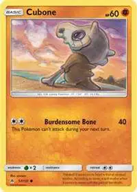 Pokemon Trading Card Game Sun & Moon Forbidden Light Common Cubone #57