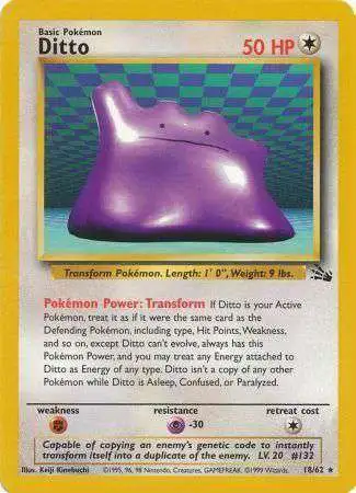 Pokemon Fossil Rare Ditto #18 [Moderately Played]