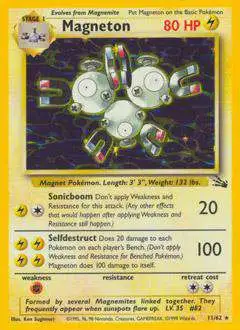 Pokemon Fossil Holo Rare Magneton #11 [Moderately Played]