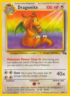 Pokemon Fossil Rare Dragonite #19