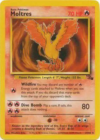 Pokemon Fossil Rare Moltres #27 [Lightly Played]