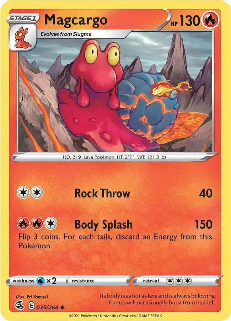 Pokemon Trading Card Game Sword & Shield Fusion Strike Uncommon Magcargo #35