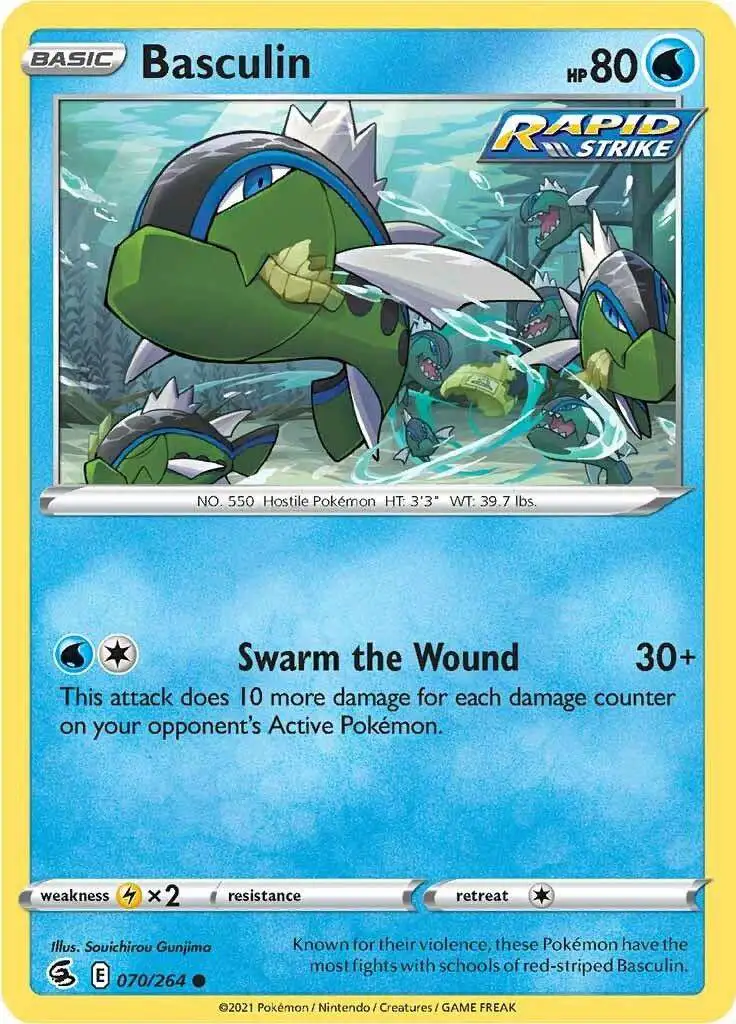 Pokemon Trading Card Game Sword & Shield Fusion Strike Common Basculin #70