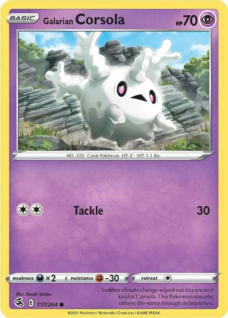 Pokemon Trading Card Game Sword & Shield Fusion Strike Common Galarian Corsola #117