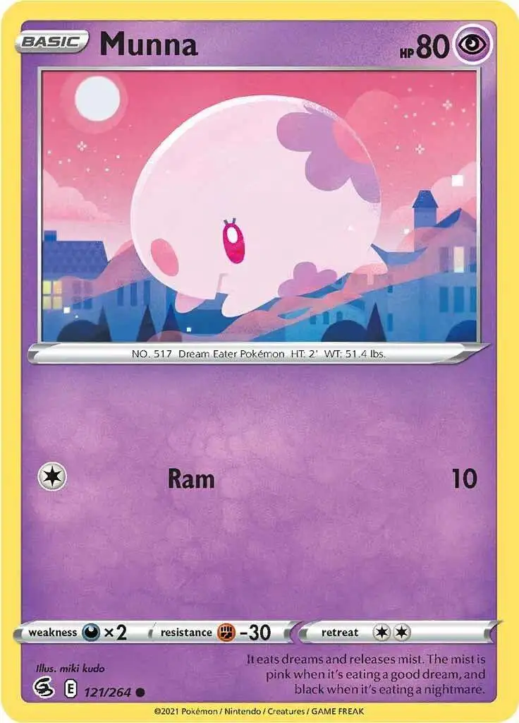 Pokemon Trading Card Game Sword & Shield Fusion Strike Common Munna #121