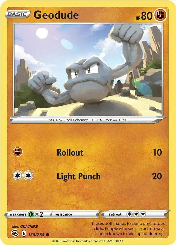 Pokemon Trading Card Game Sword & Shield Fusion Strike Common Geodude #135