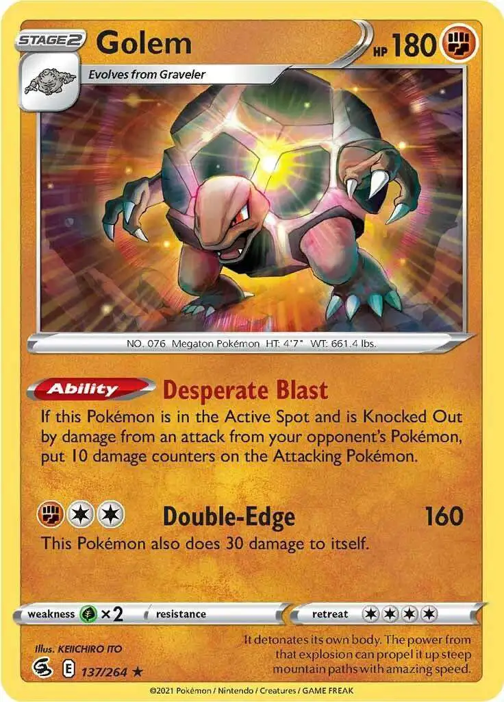 Pokemon Trading Card Game Sword & Shield Fusion Strike Rare Golem #137