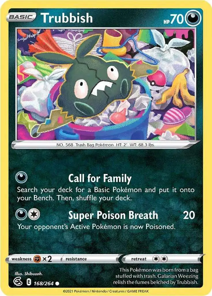 Pokemon Trading Card Game Sword & Shield Fusion Strike Common Trubbish #168