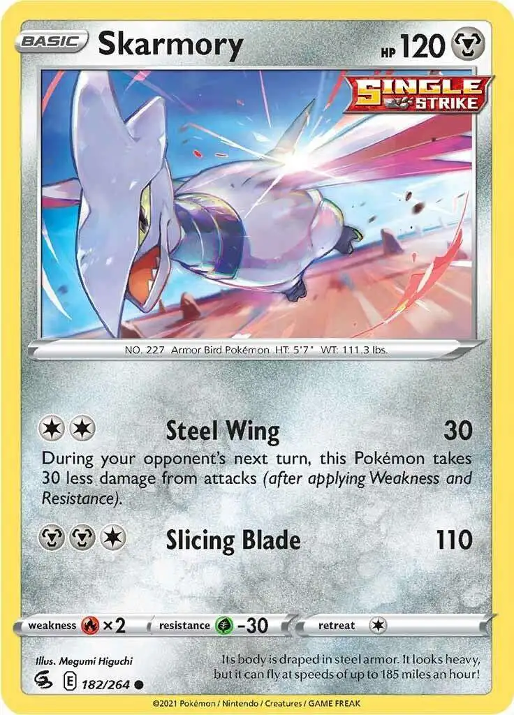 Pokemon Trading Card Game Sword & Shield Fusion Strike Common Skarmory #182