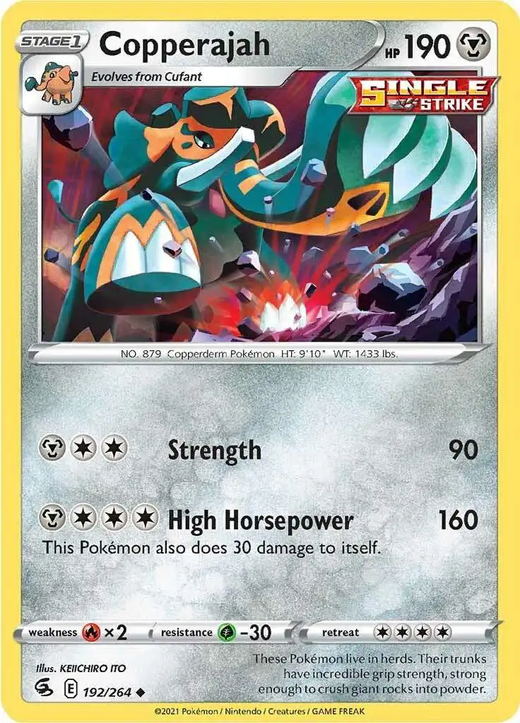Pokemon Trading Card Game Sword & Shield Fusion Strike Uncommon Copperajah #192
