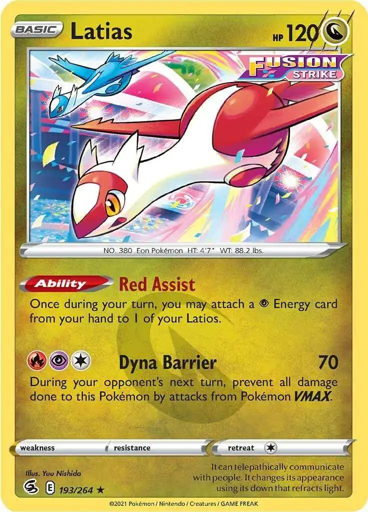 Pokemon Trading Card Game Sword & Shield Fusion Strike Rare Latias #193