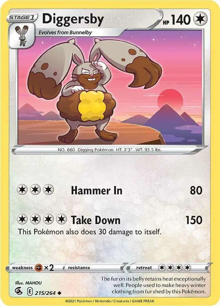 Pokemon Trading Card Game Sword & Shield Fusion Strike Uncommon Diggersby #215