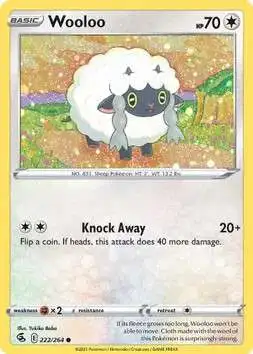 Pokemon Trading Card Game Sword & Shield Fusion Strike Common Wooloo #222 [Cosmos Holo]