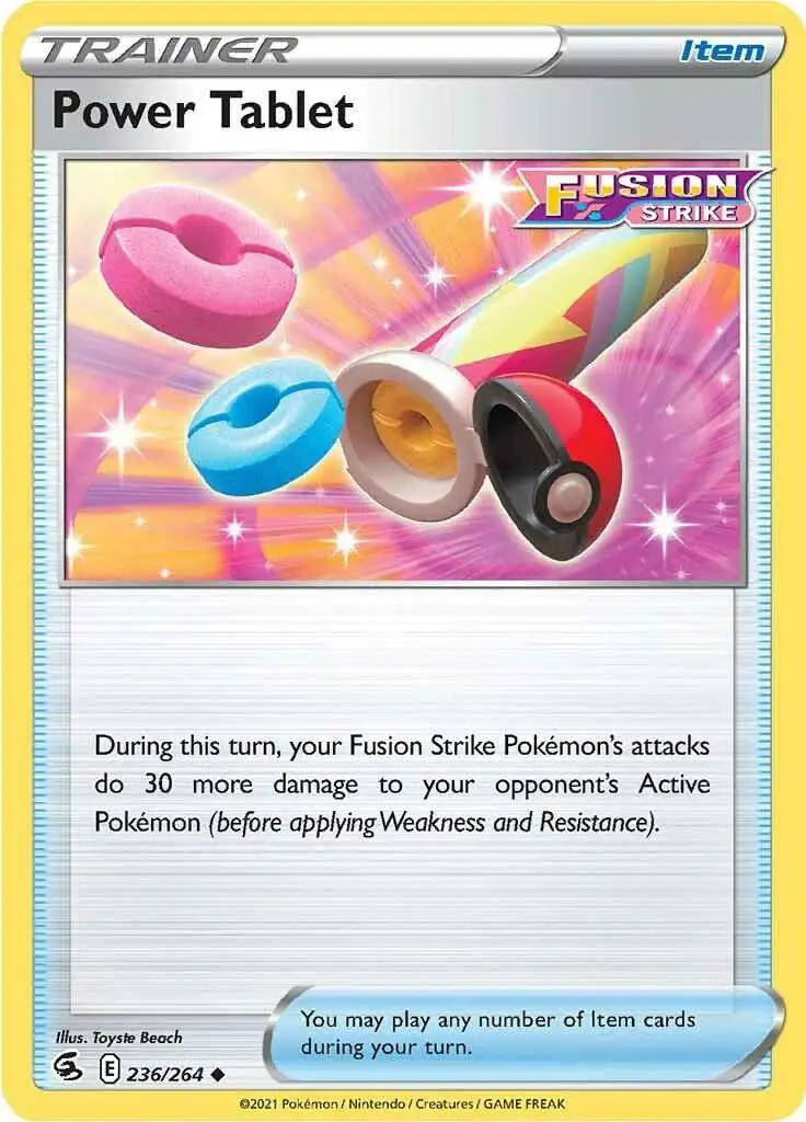 Pokemon Trading Card Game Sword & Shield Fusion Strike Uncommon Power Tablet #236